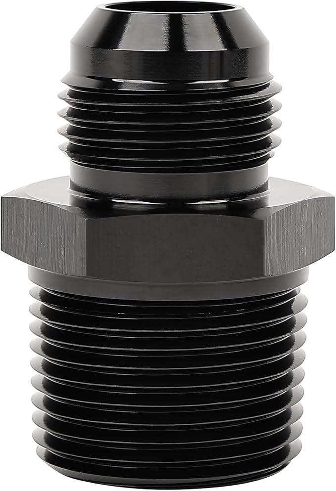EVIL ENERGY 12AN Male Flare to 1 NPT Fitting Adapter Straight Aluminum Black