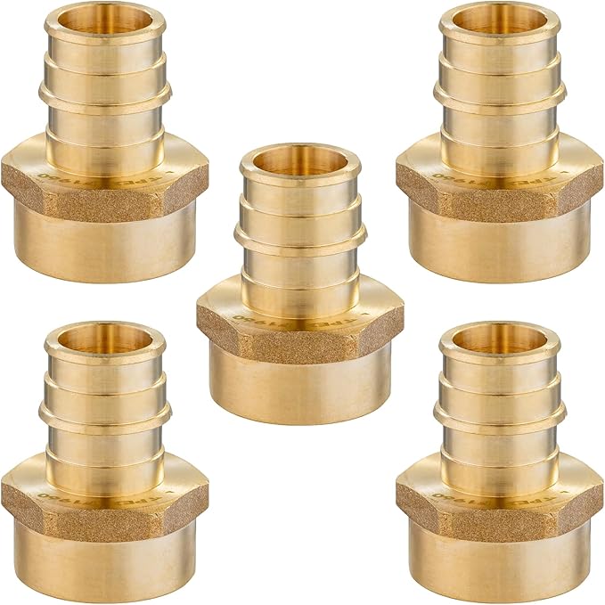 HeSun 5-Pack PEX-A Fitting, Pex Expansion 3/4 Inch Female Thread Adapter,3/4" Female NPT x 3/4" Pex Expansion Adapter,ASTM F1960