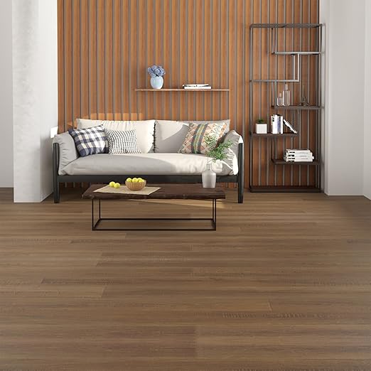 Freshtour Vinyl Flooring Roll, Versatile Removable PET Leather-Like Floor Covering, Waterproof & Durable, Easy Tape Installation, Cost-Effective for Any Room, Nature Oak/ 53.82 Sq.ft (39.3" x 197")