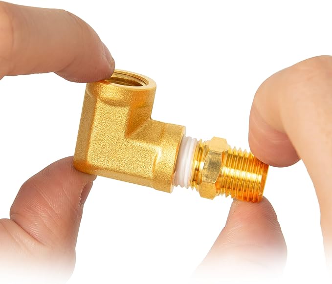 ChillWaves Brass Pipe Fitting, 90 Degree Barstock Street Elbow 1/4" NPT Female x 1/4" NPT Female Thread Adapter(2-PACK)