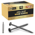 #10 x 3-1/2” Deck Screws, 108Pcs Star Drive Wood Screws, Rust Resistant Timber Screws for Timber/Log/Landscaping Wood, T25 Star Bit Included, Black