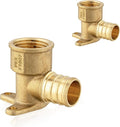 HeSun 100-Pack PEX Fittings, 3/4" PEX x 1/2" Female NPT, Pex Drop Ear Elbow, Brass Crimp Fitting for Pex Pipes, ASTM F1807