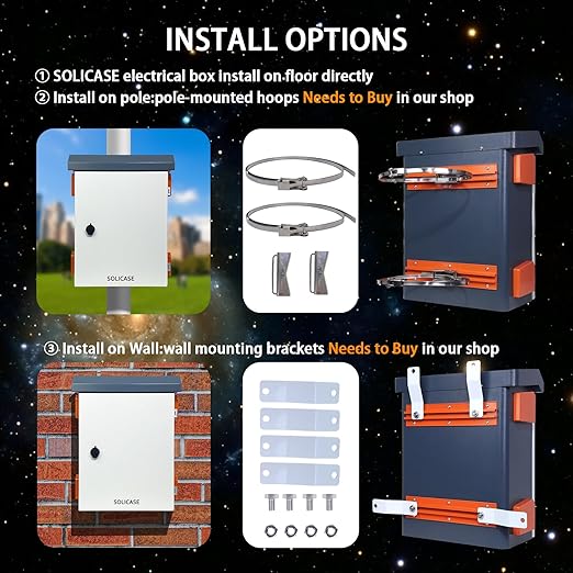 Outdoor Electrical Box NEMA Enclosure Weatherproof Junction Box with Fan Vent Metal Electrical Cabinet with Shelves (20x16x8”)