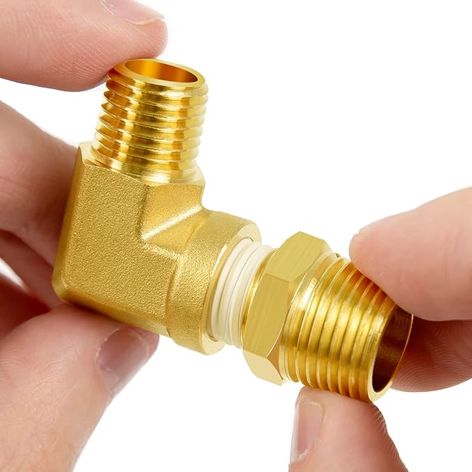 ChillWaves Brass Pipe Fitting, 90 Degree Barstock Street Elbow 1/2" NPT Female x 1/2" NPT Male Thread Adapter(2-PACK)