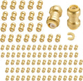 100-Pack Niikappu Push Fit Fittings, 1/2" x 1/2" Brass Plumbing Fittings to Connect PEX, Copper, CPVC, Brass Straight Coupling With Disconnect Clip