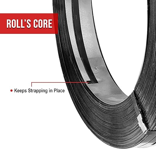 8NET Steel Strapping Band, 3,080' Length x 1/2'' Width x 0.020'' Thickness (1,170 lbs Break Strength), Cut Resistant Pallet Banding, Heavy Duty Metal Strap (20 Rolls)
