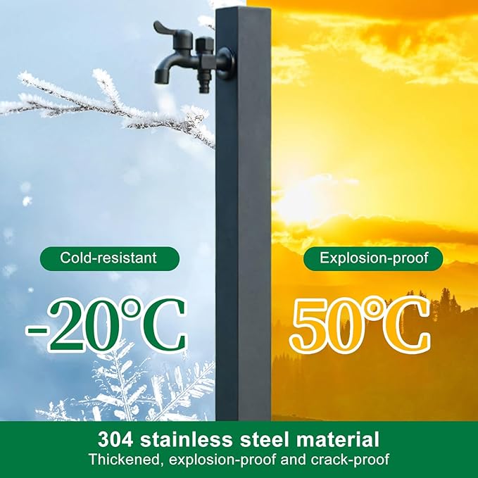 304 Stainless Steel Garden Water Column, Freeze Proof Outdoor Faucet, Yard Hydrant, Outdoor Water Spigot for Backyard, Farm, Lawn(A,95cm/37in)