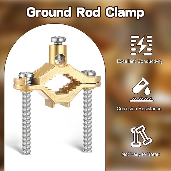 Feekoon 6 Pcs Ground Clamp 1/2-1 Conduit Fitting, Copper Alloy Wire Clamp Conduit Fitting, for Bonding Ground Wire to Water Pipe or Steel