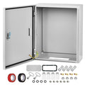 Steel Electrical Junction Box, 20 x 16 x 8 Waterproof & Dustproof Electrical Enclosure, Outdoor & Indoor Universal Project Box with Lock & Mounting Plate