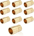 (10-Pack) PEX Fittings, Pex 1"x3/4" Female Sweat Copper Adapter, Brass Crimp Fittings, for PEX Tubing Pipe Plumbing, ASTM F1807