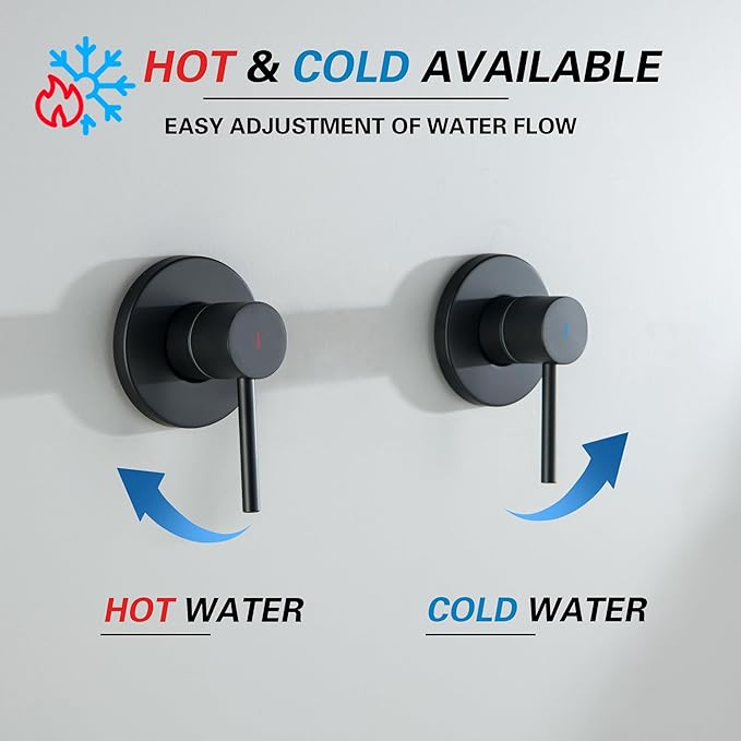 2 Handle Shower Faucet Set with High Pressure 10 Spray Magnetic Guidance Docking System, Wall Mount