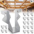 50 Pcs 2x4 Joist Hangers for Wood,20 Gauge Metal Face Mount Joist Hangers, Lu24 Joist Hangers Galvanized, Hurricane Ties for Rafter, Rafter Brackets 2x4 for Deck,Floor,Roof Overhang and Ceiling Joist