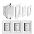 Recessed Outlet/Electrical Box Single Gang, Recessed Outlet Box for Wall Mount TV, Antenna, Phone and Cable TV, Suitable for GFCI Outlet and Standard Outlet, for Old or New Construction(1 Pack)