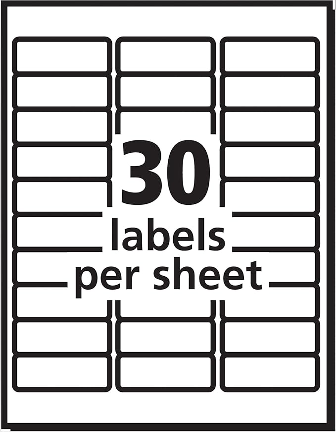 Avery Easy Peel Printable Address Labels with Sure Feed, 1" x 2-5/8" Customizable Stickers, White, 3,000 Blank Mailing Labels, Great for Mailing, Shipping, and More (5160)