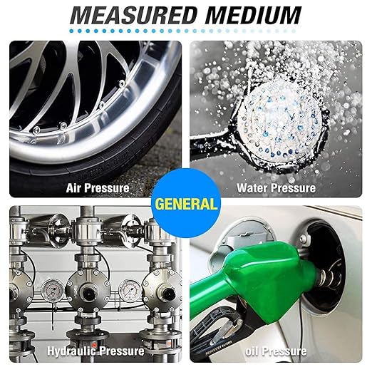 MEANLIN MEASURE 0~300Psi Liquid Filled Pressure Gauge Stainless Steel with 316 Stainless Steel Joint 1/4" NPT 2.5" FACE DIAL for Air Compressor Air Regulator Water Filter Center Back Mount