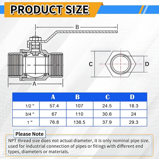 Boltigen 1 inch Forged Brass Ball Valve, 2Pack NPT Female to NPT Female Thread Heavy Duty Full Port Shut Off Valves, 600 WOG Long Handle Metal Plumbing Full Bore Control Valve Pipe Connector Fitting