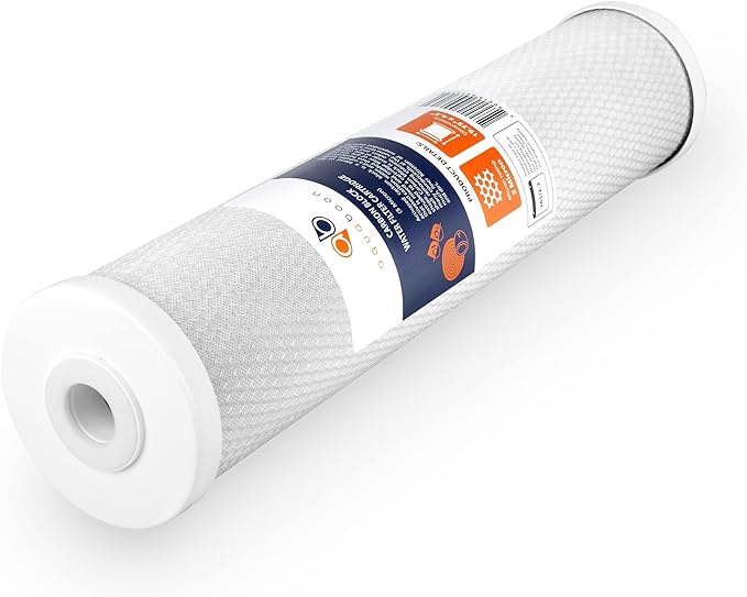 Aquaboon 4,5 x 20 inch Carbon Filter Cartridge - 5 Micron Coconut Shell CTO Filter - Whole House Well Water Filtration - Matches DB20P, CTO20BB, Pentek FLOPLUS-20BB, 155312-43, CBC-20BB (2 Pack)