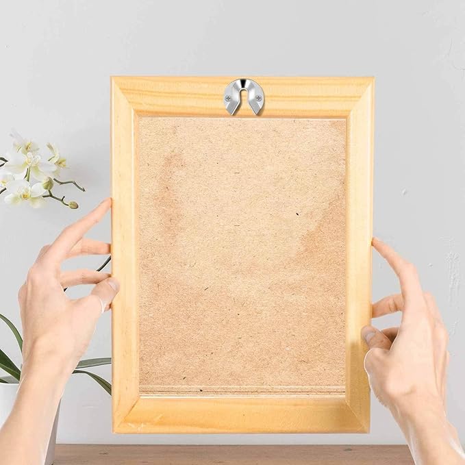 Luxshiny 8pcs Heavy Duty Keyhole Picture Hangers Metal Frame Connectors for Wall Mounting Mirrors Artwork Secure Furniture Fasteners Easy Installation