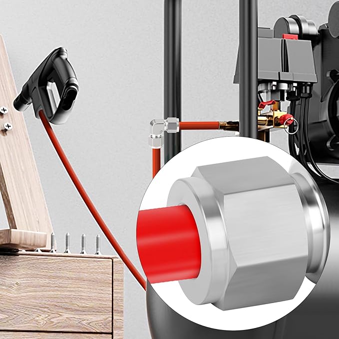 TAISHER 1PCS 316 Stainless Steel 90 Degree Compression Tube Pipe Fitting Connector, 1/4" Tube OD x 1/4" Tube OD Adapter