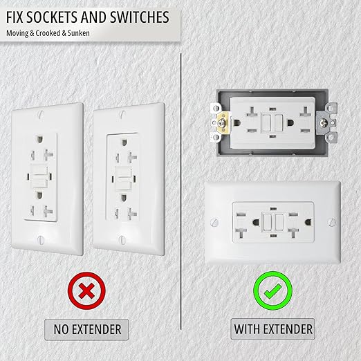Electrical Box Extender for Home Improvement,Blue Electrical Box Extension for Electrical Outlet Box,6 Pack Outlet Box Extender with Screws
