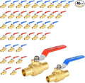 40 Pack Ball Valves, 1" Pex Crimp Shut Off Valve, Brass Full Port Pex B Shut Off Ball Valve for Hot and Cold Water, NSF/ANSI 61 Certified