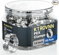 120 Pack 1/2 Inch PEX Cinch Clamps Rings, Heavy Duty 304 Stainless Steel Pex Crimp Rings, Thickened Single Ear Hose Clamps for PEX Tubing Pipe Fitting Connections