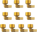 (Pack of 10) EFIELD Barb Crimp Pex 1/2"x3/4" Male Threaded NPT Elbow Brass Fittings, ASTM F1807,(PEX1807103)