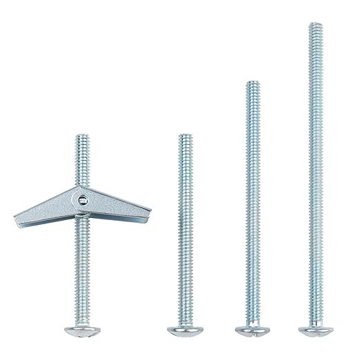 HASWARE Toggle Bolt Zinc Plated Steel and Wing Nut for Hanging Heavy Items on Drywall 1/4 Multi (8 Pack)