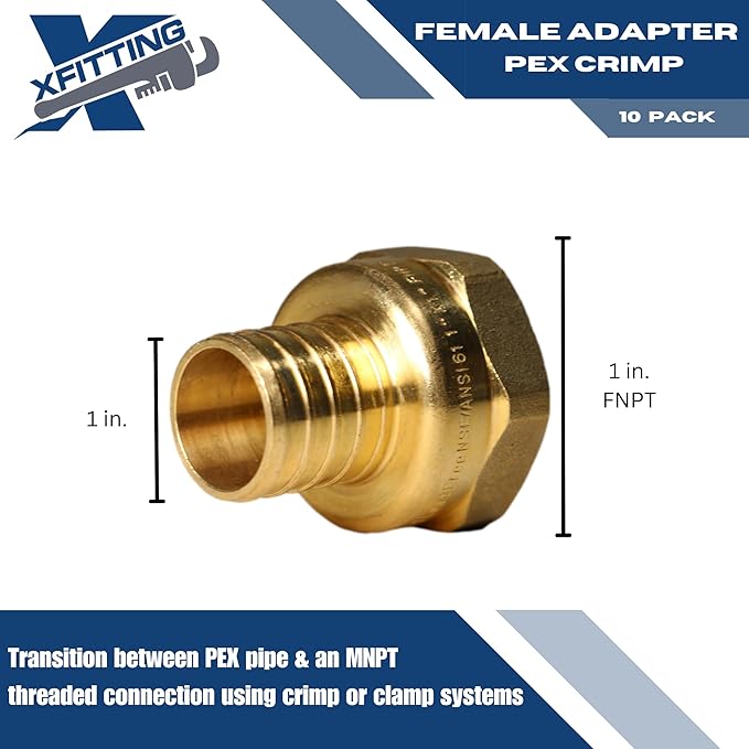 XFITTING 1 inch Pex x 1 inch Female NPT Adapter, 23-4-3=2X, 2 Pieces