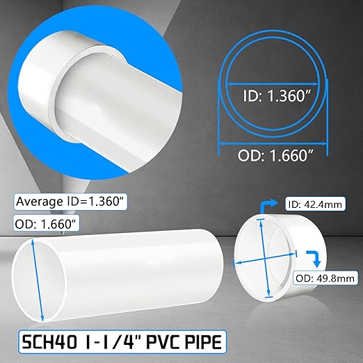 1-1/4inch White PVC Pipe End Cap Plug, 10Pcs PVC Pipe Plug Socket Fitting Adapter Connector for Building PVC Furniture DIY Garden Shelf, Schedule 40