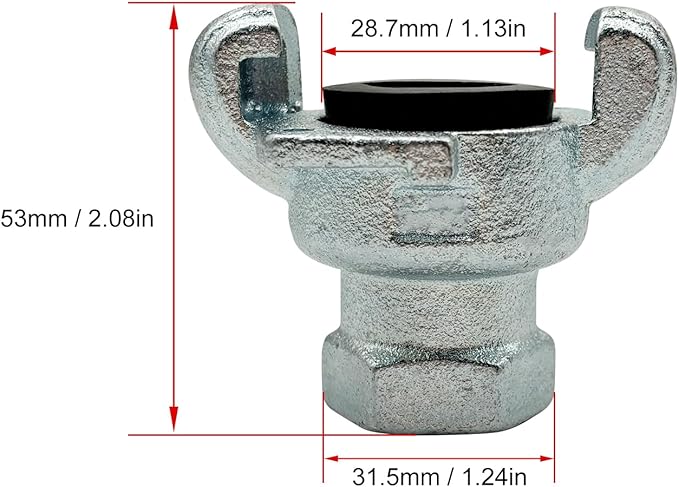 NPT Iron Air Hose Fitting，Universal Coupling，Chicago Fitting (NPT Female, 0.5 Inch)