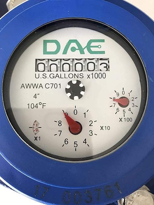 DAE WP-400P 4" Woltmann Helix Water Meter, Pulse Output, Gallon