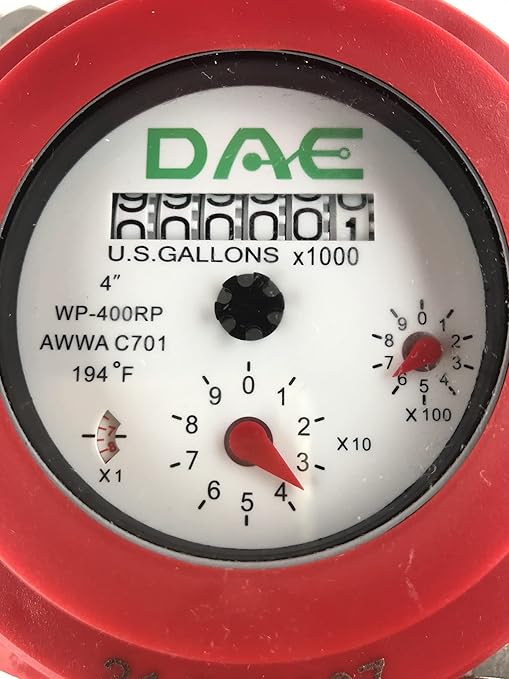 DAE WP-400RP 4" Woltmann Hot Water Meter, Pulse Output, Gallon