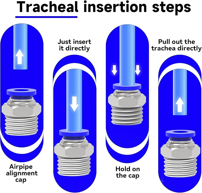 Nickel-plated Iron 3/8"Tube OD x 1/4"NPT 20Packs Quick Release Connectors Straight Thread Push to Connect Tube Fittings