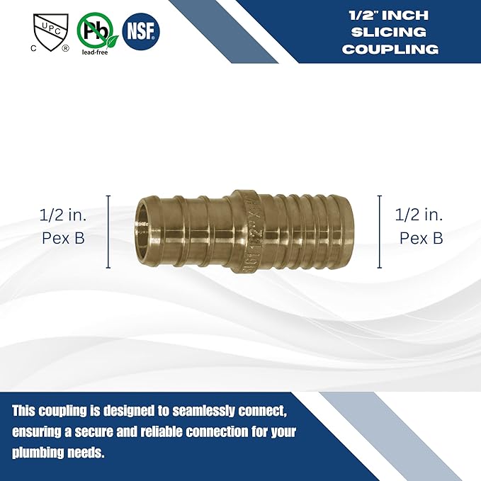 XFITTING 1/2 Inch Pex x 1/2 Inch PB (polybutylene) Slicing coupling with ring, Repair Kit, 30-2-3=5XX, 5 Pieces
