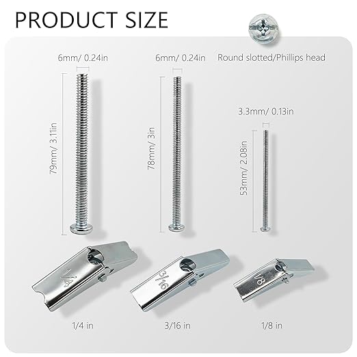 28 Sets Hollow Wall Anchors, Toggle Bolts, Wing Nuts Heavy Duty Metal Drywall Anchor Kit 3 Sizes Butterfly Anchors and Screws for Drywall Ceiling Hang Shelves Hollow Wall (1/8, 3/16, 1/4)