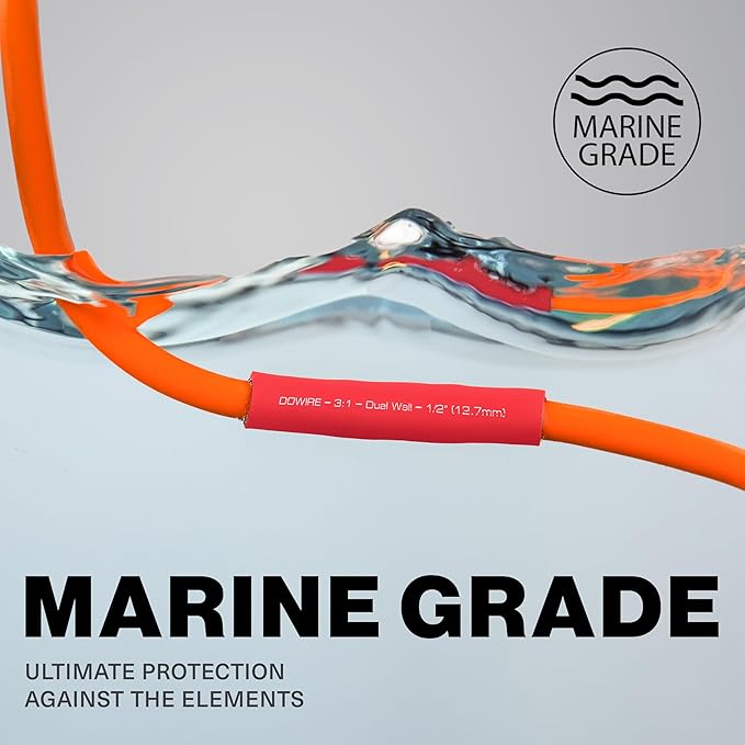 Heat Shrink Tubing 1/4" - Adhesive Lined - 3:1 Ratio - Waterproof Marine Grade Shrink Tube - Wire Shrink Wrap Tubing - Red - 25 Feet