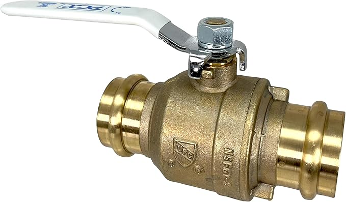 PROCURU 1-Pack 4-Inch (4") Press Copper Ball Valve, Heavy Duty Brass Body, Full Port, LF Certified Safe (3BP400-1P)