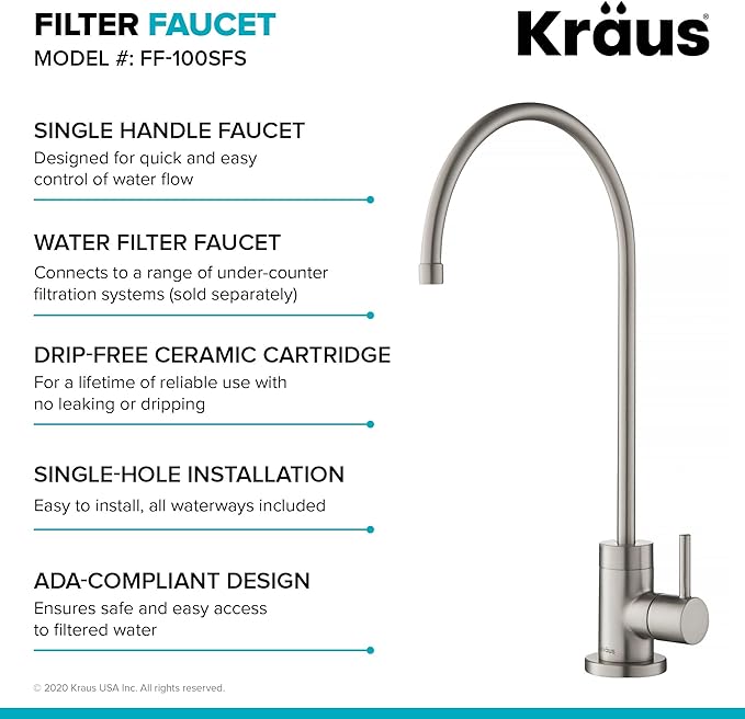 KRAUS Bolden Commercial Style Pull-Down Kitchen Faucet and Purita Water Filter Faucet Combo in Matte Black, KPF-3121-FF-100MB
