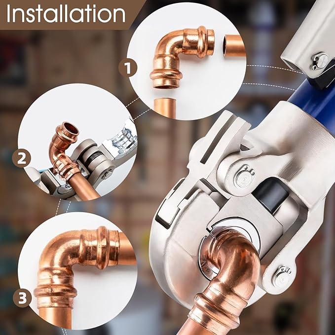 Copper Press Fittings 1/2inch Copper Coupling with Stop&Copper 90 degree Elbow with 1/2”PxP&1/2"Coppers Press Tee Fitting,6PKPress Fittings Coupling+6PK 90 Degree Elbow+3PK Coppers Tee Fitting,OD 5/8"