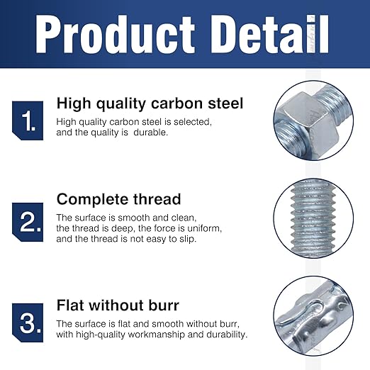 1/2" x 3" Wedge Anchor, for Cement and Concrete only, zinc-Plated Carbon Steel Screws and lag Bolts （30 pcs