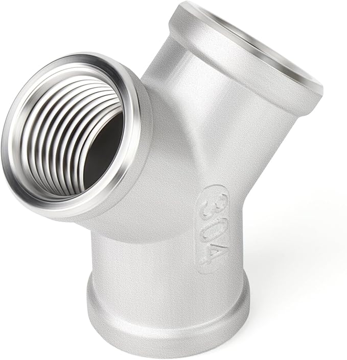 TAISHER 2PCS 304 Stainless Steel Y Shape 3 way Pipe Fittings, 3/8" x 3/8" x 3/8" NPT Female Pipe Fittings