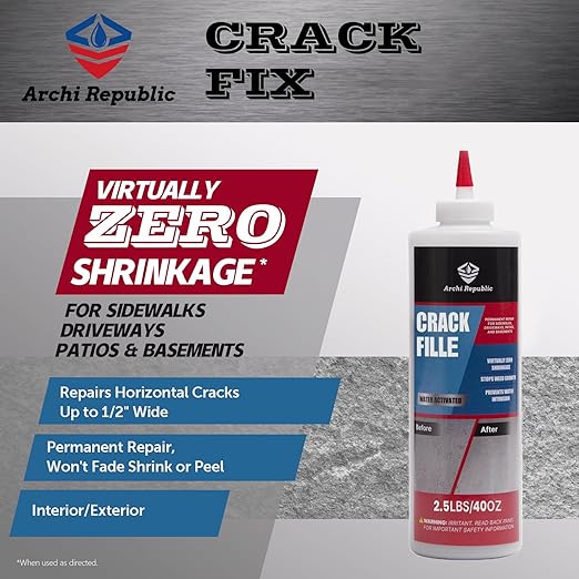 2.5 lb Concrete Crack Filler – Invisible Seal for Driveway & Cement Road Crack Repair, Easy to Use & Long-Lasting