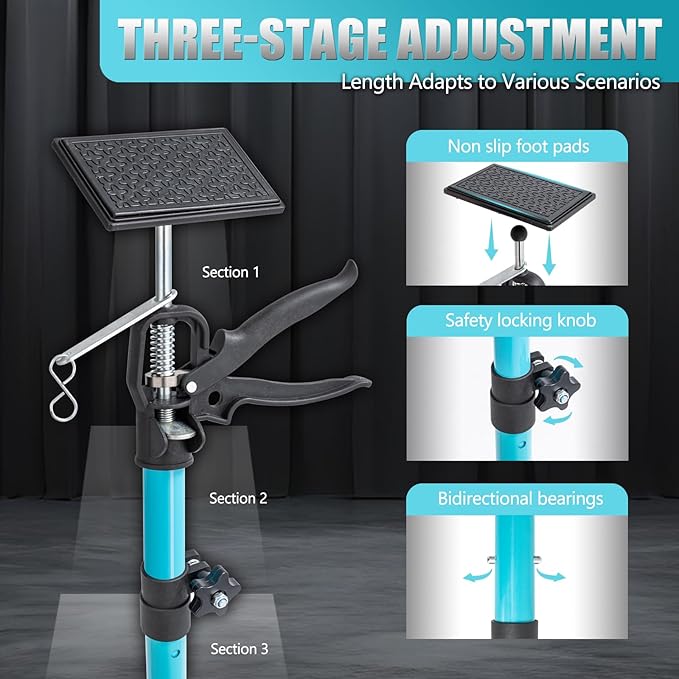 Steel Cabinet Jacks for Installing Cabinets, 3rd Hand Support System Load 154LB, Adjustable Support Pole Jack 21.2-45.2 in, Perfect for Cabinet Lift Installation Tools, Quick Support Rod, 2-Pack