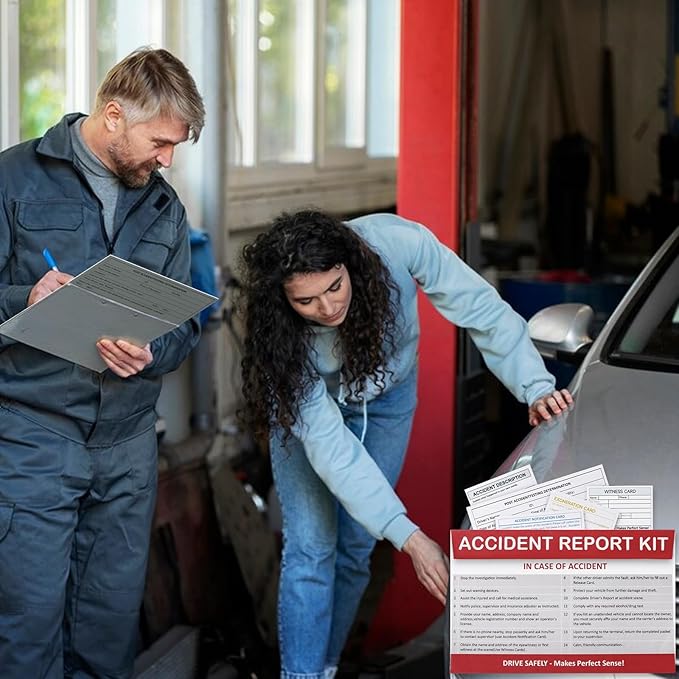1 Pack Vehicle Accident Report Kit in Envelope 6 * 9.45inch Driver's Vehicle Inspection Report for Helps Drivers Collect Organize Report Vehicle Accident Information (1)