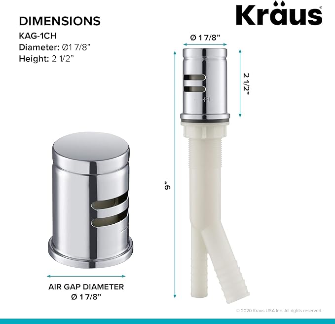 KRAUS Dishwasher Air Gap in Chrome, KAG-1CH