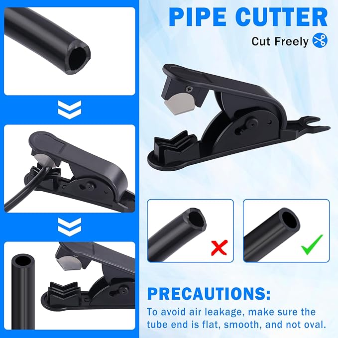 1/4" DOT Air Line with 24 Pcs Quick Connect Air Fittings Kit 50FT 1/4 DOT Air Lines with Push Lock Air Line Fittings Pneumatic Push to Connect Air Hose Fittings