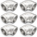 ChillWaves 304 Stainless Steel Pipe Fitting, 90 Degree Elbow 1/4" NPT Female x 1/4" NPT Female Thread Adapter(6-PACK)