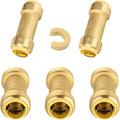 5-Pack Niikappu Pushfit Check Valve, 1/2-Inch Brass Plumbing Fittings Connect for PEX, Copper, CPVC, PE-RT Pipes, with Disconnect Clip(PF-VALVE060-5)