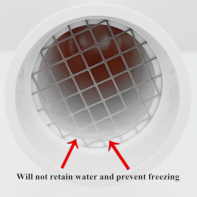 PVC Vent Cap 1 pcs for 2" Schedule 40,PVC Termination Cap,Vent Cover Screen,Round Furnace PVC Pipe Stainless Steel Roof Vent Cap,Installation not Required That PVC Elbow,or Coupling